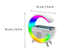 G-Shape Bluetooth Speaker with alarm clock, wireless charger, night light, FM radio & more