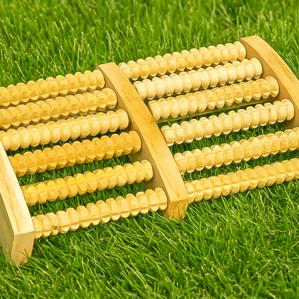 Premium Wooden Foot Massage Roller – Reflexology Foot Therapy Massager for Pain Relief & Relaxation