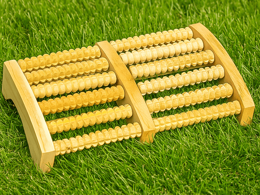 fm1-2 Premium Wooden Foot Massage Roller – Reflexology Foot Therapy Massager for Pain Relief & Relaxation - Image 1