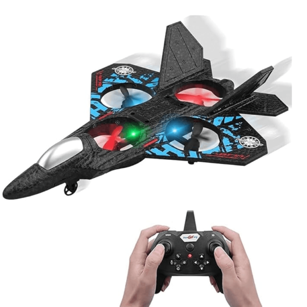 Premium RC Fighter Jet Plane – 2.4G Remote Control Foam Airplane Toy with Lights | High-Speed Glider | Helicopter Style Stunt Aircraft for Kids & Adults